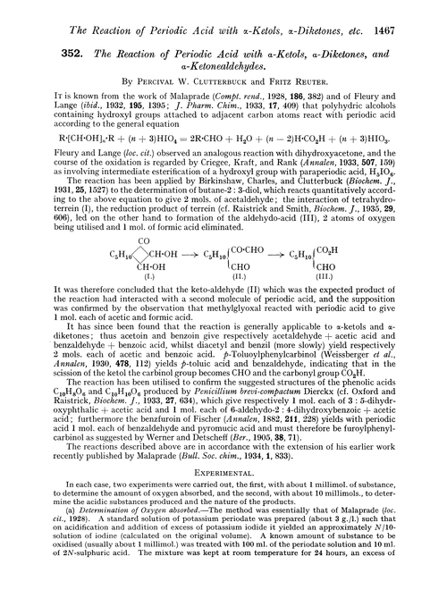 352. The reaction of periodic acid with α-ketols, α-diketones, and α-ketonealdehydes