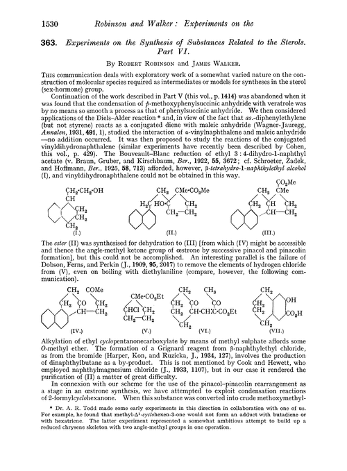 363. Experiments on the synthesis of substances related to the sterols. Part VI