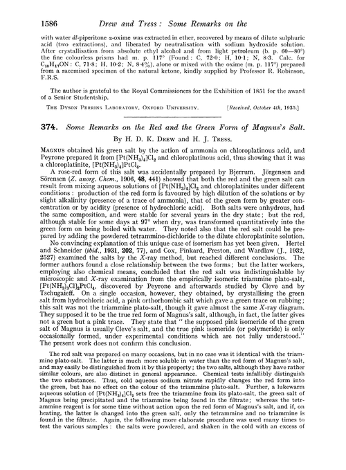 374. Some remarks on the red and the green form of Magnus's salt