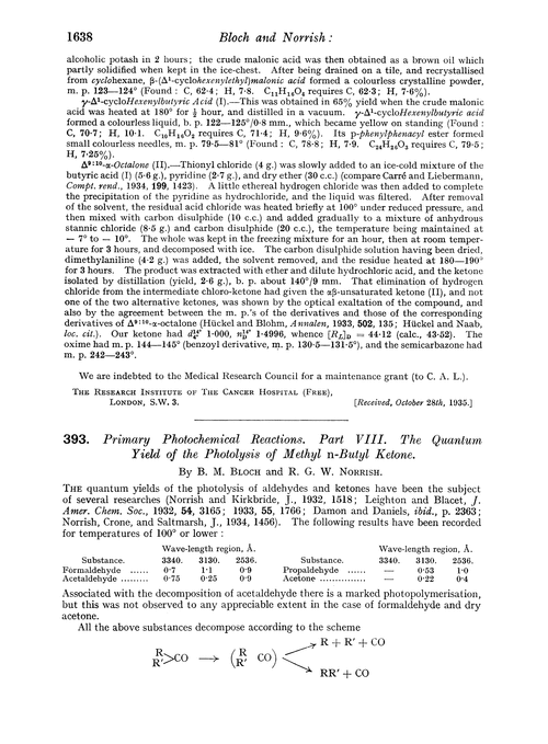 393. Primary photochemical reactions. Part VIII. The quantum yield of the photolysis of methyl n-butyl ketone