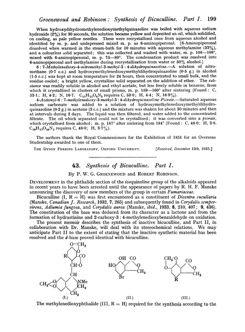 43. Synthesis of bicuculline. Part I