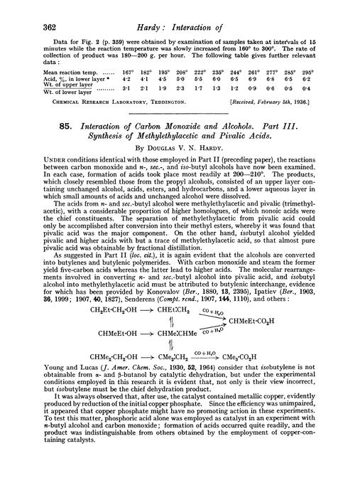 85. Interaction of carbon monoxide and alcohols. Part III. Synthesis of methylethylacetic and pivalic acids