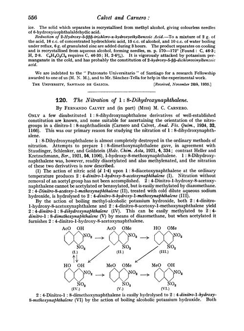 120. The nitration of 1 : 8-dihydroxynaphthalene