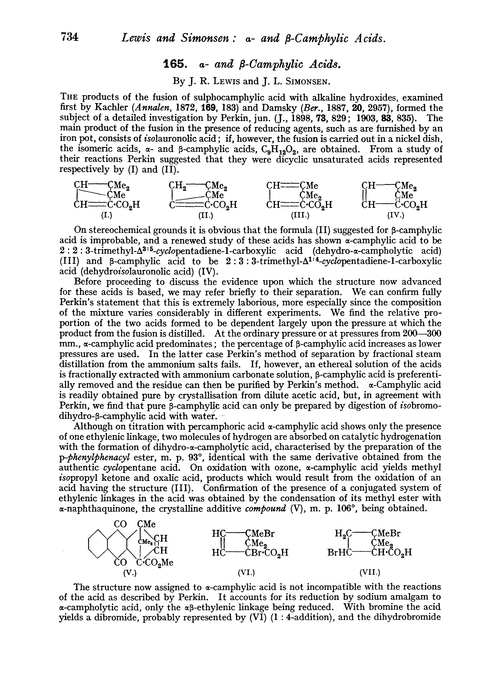 165. α- and β-Camphylic acids