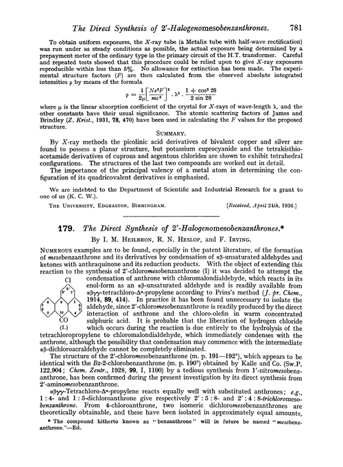 179. The direct synthesis of 2′-halogenomesobenzanthrones
