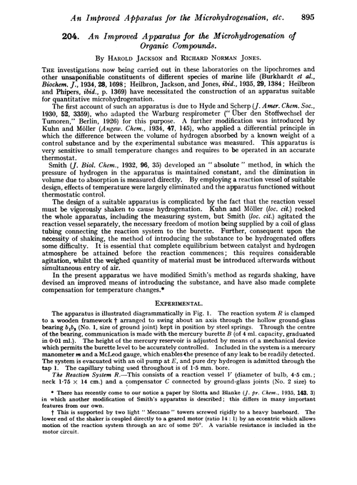 204. An improved apparatus for the microhydrogenation of organic compounds