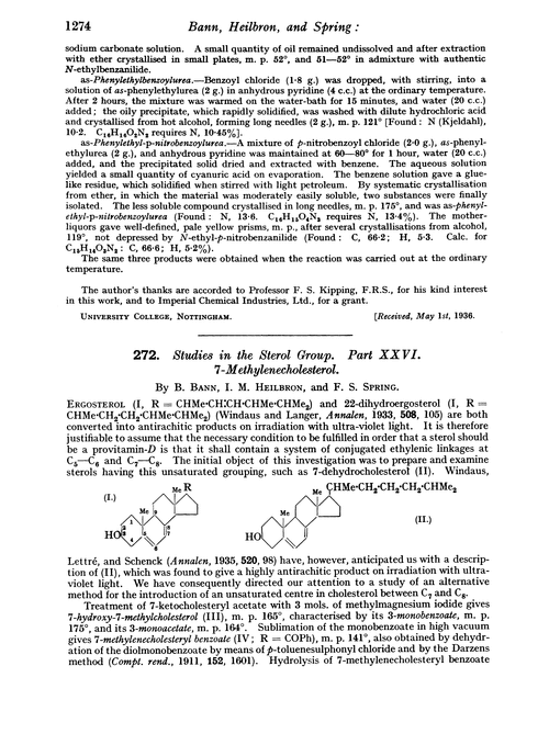 272. Studies in the sterol group. Part XXVI. 7-Methylenecholesterol