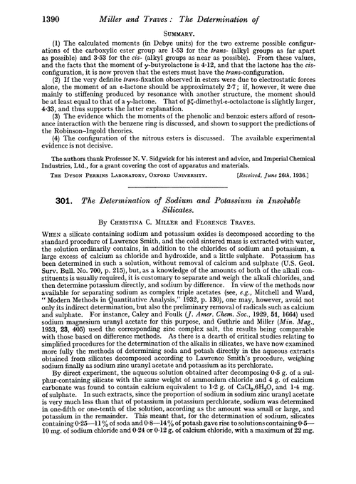 301. The determination of sodium and potassium in insoluble silicates