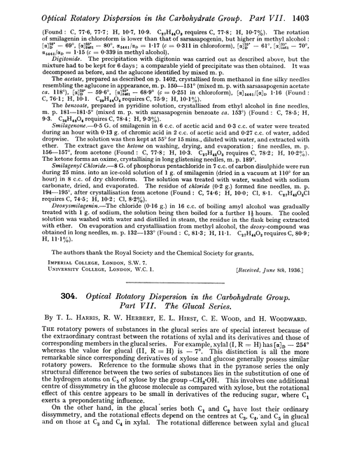 304. Optical rotatory dispersion in the carbohydrate group. Part VII. The glucal series