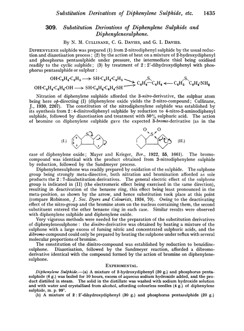 309. Substitution derivatives of diphenylene sulphide and diphenylenesulphone