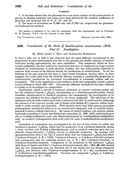 406. Constituents of the bark of Zanthoxylum americanum(mill). Part II. Xanthyletin
