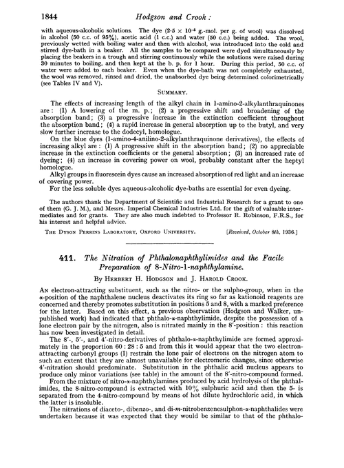 411. The nitration of phthalonaphthylimides and the facile preparation of 8-nitro-1-naphthylamine