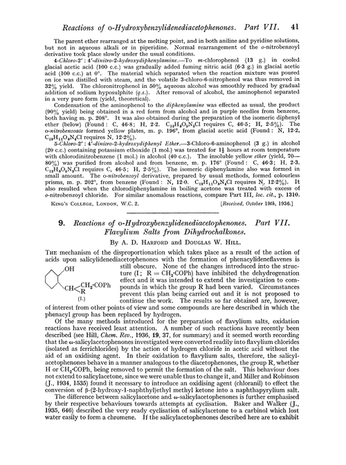 9. Reactions of o-hydroxybenzylidenediacetophenones. Part VII. Flavylium salts from dihydrochalkones