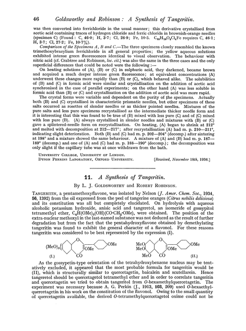 11. A synthesis of tangeritin