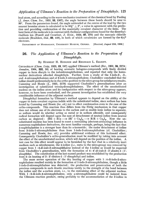26. The application of Ullmann's reaction to the preparation of dinaphthyls