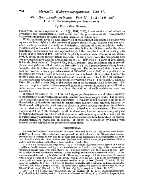 47. Hydroxyanthraquinones. Part II. 1 : 2 : 5 : 6- and 1 : 4 : 5 : 8-Tetrahydroxyanthraquinones