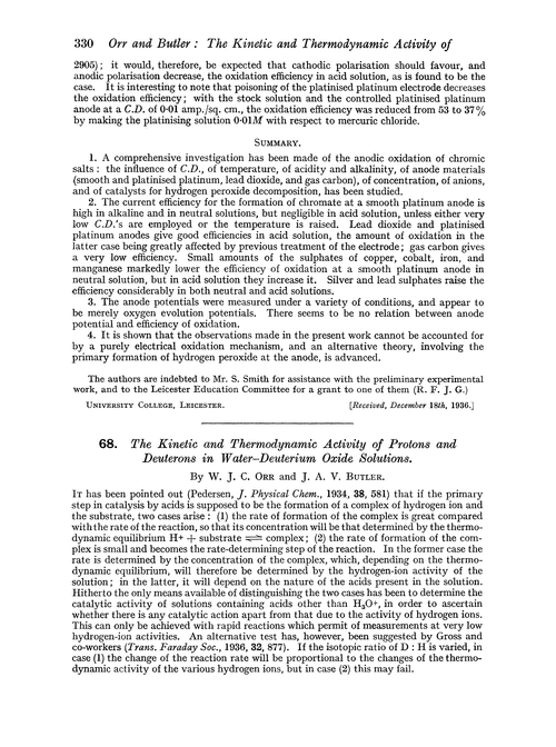 68. The kinetic and thermodynamic activity of protons and deuterons in water–deuterium oxide solutions