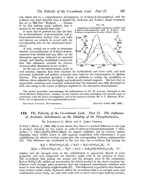 118. The polarity of the co-ordinate link. Part II. The influence of aromatic substitution on the stability of the phosphinimines