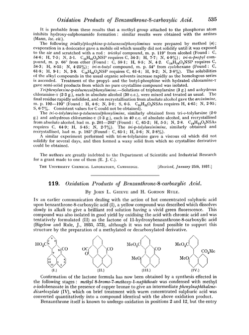 119. Oxidation products of benzanthrone-8-carboxylic acid