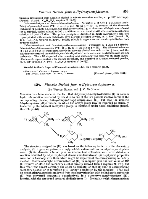 124. Pinacols derived from o-hydroxyacetophenones