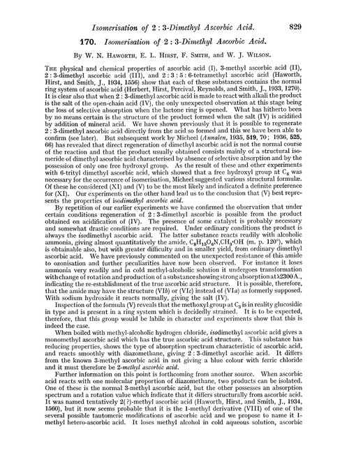 170. Isomerisation of 2 : 3-dimethyl ascorbic acid