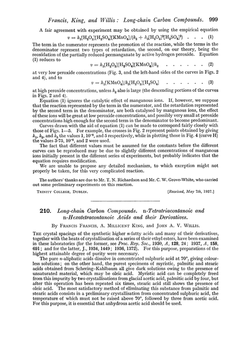 210. Long-chain carbon compounds. n-Tetratriacontanoic and n-hexatetracontanoic acids and their derivatives