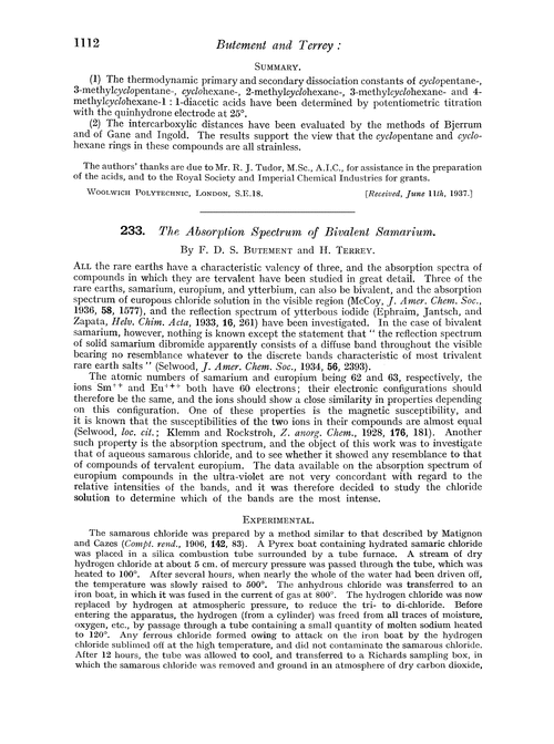 233. The absorption spectrum of bivalent samarium