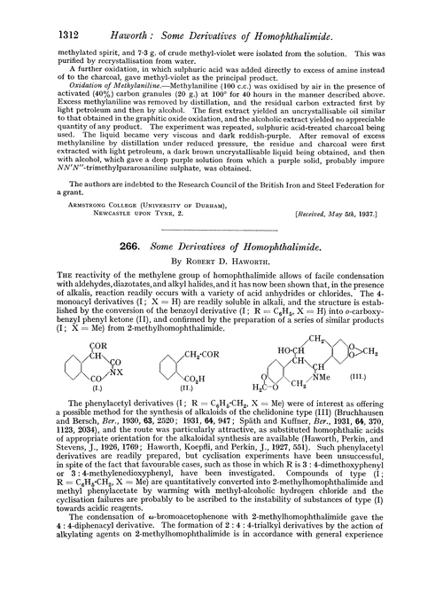 266. Some derivatives of homophthalimide