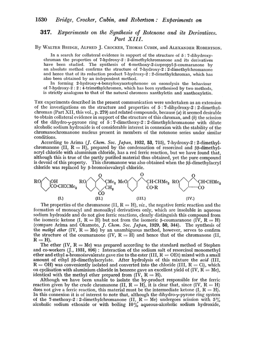 317. Experiments on the synthesis of rotenone and its derivatives. Part XIII