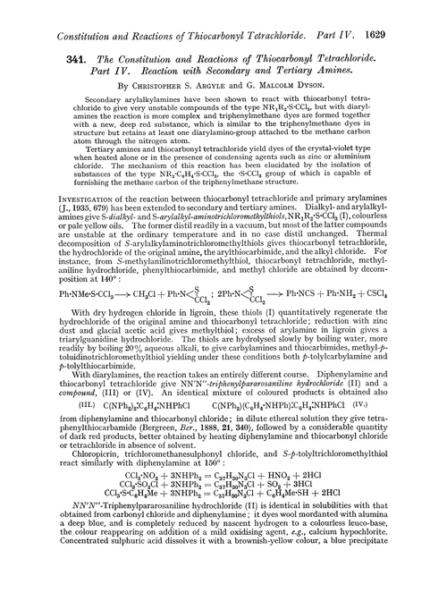 341. The constitution and reactions of thiocarbonyl tetrachloride. Part IV. Reaction with secondary and tertiary amines