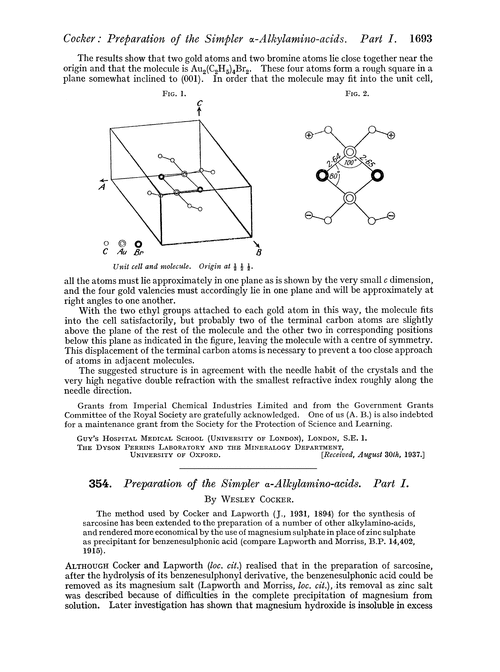 354. Preparation of the simpler α-alkylamino-acids. Part I