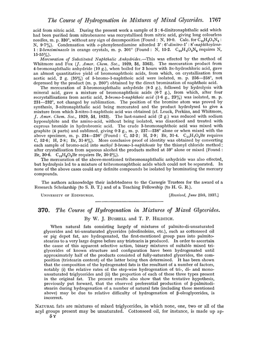 370. The course of hydrogenation in mixtures of mixed glycerides