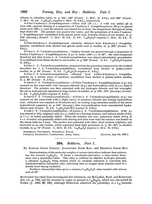 394. Rottlerin. Part I