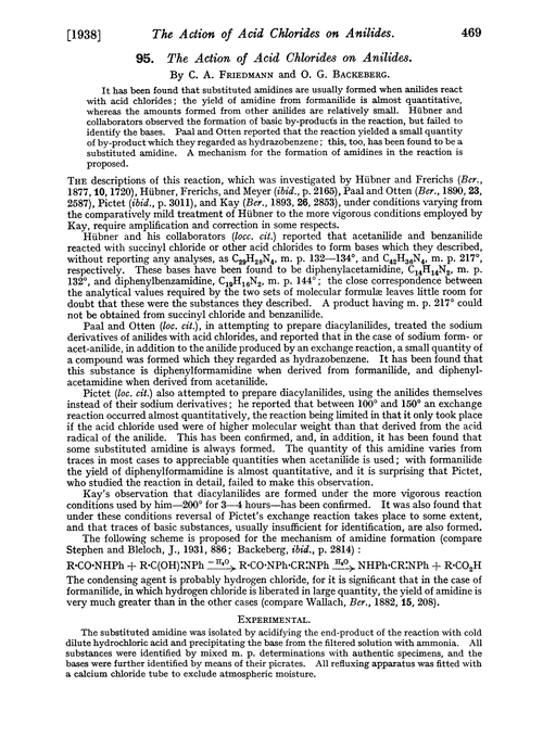 95. The action of acid chlorides on anilides