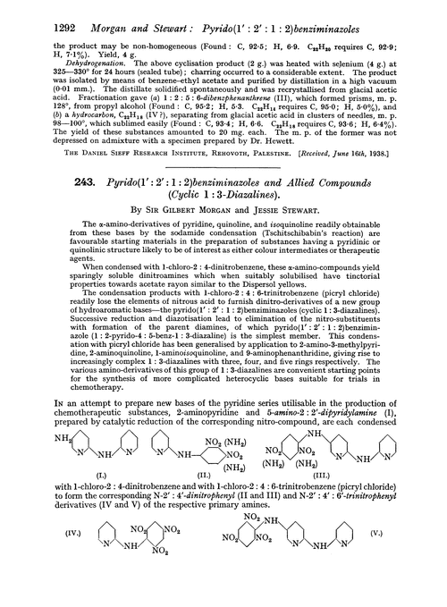 243. Pyrido(1′ : 2′ : 1 : 2)benziminazoles and allied compounds (cyclic 1 : 3-diazalines)