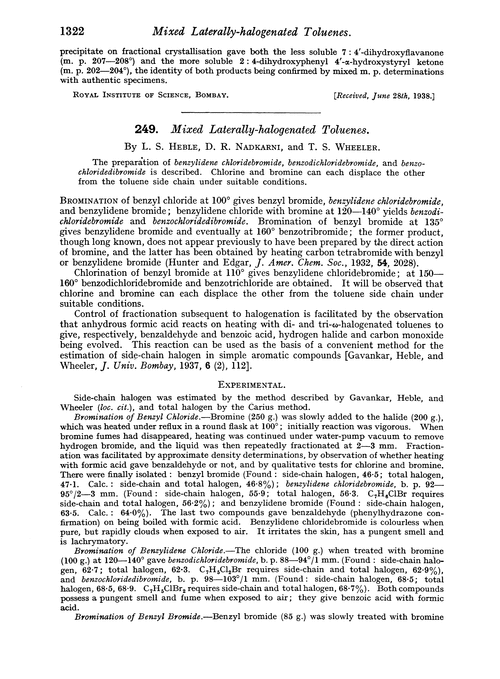 249. Mixed laterally-halogenated toluenes