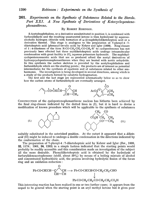 261. Experiments on the synthesis of substances related to the sterols. Part XXI. A new synthesis of derivatives of ketocyclopentenophenanthrene