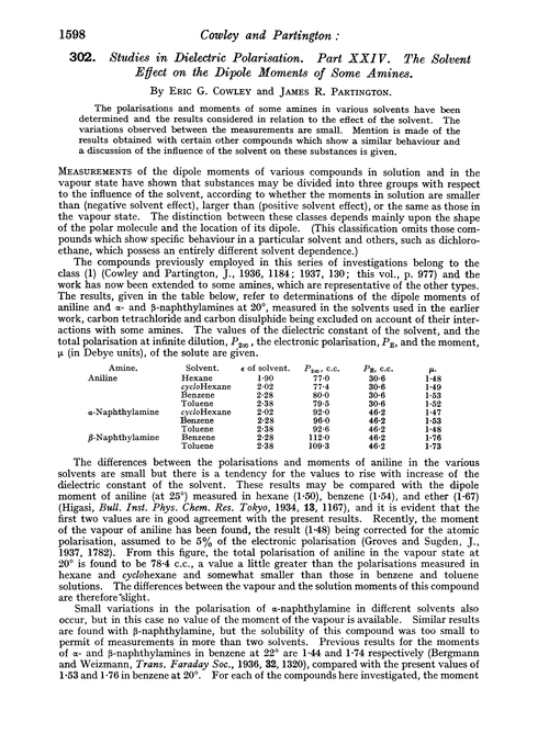302. Studies in dielectric polarisation. Part XXIV. The solvent effect on the dipole moments of some amines