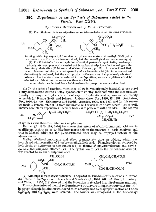 380. Experiments on the synthesis of substances related to the sterols. Part XXVI