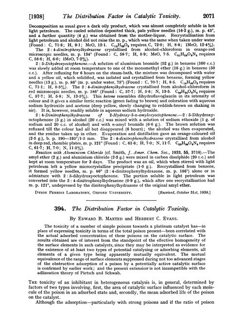 394. The distribution factor in catalytic toxicity