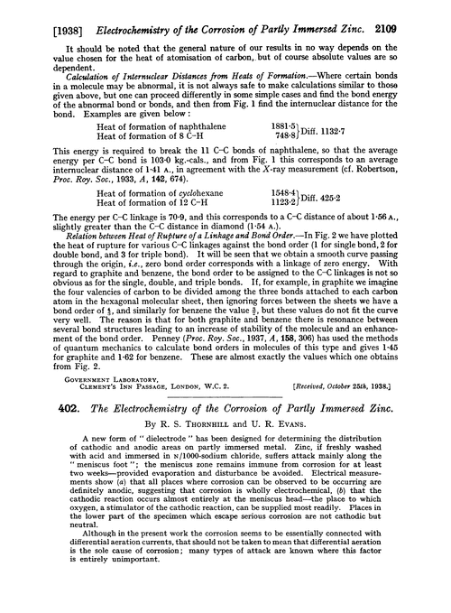 402. The electrochemistry of the corrosion of partly immersed zinc