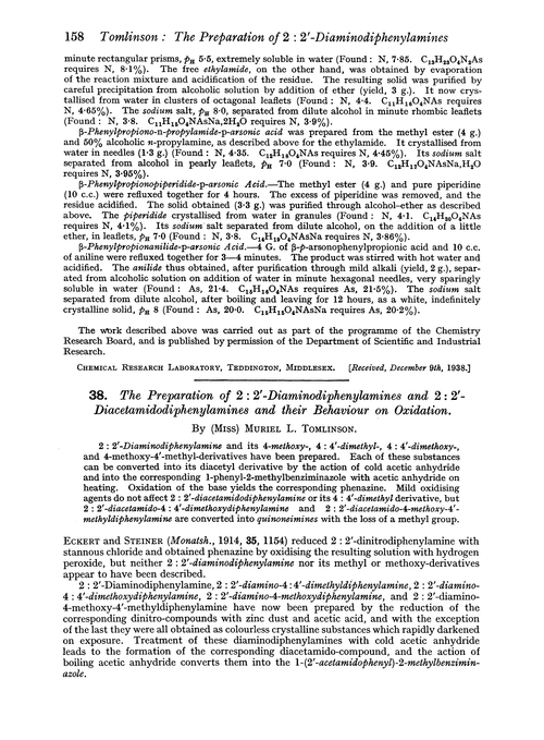 38. The preparation of 2 : 2′-diaminodiphenylamines and 2 : 2′-diacetamidodiphenylamines and their behaviour on oxidation