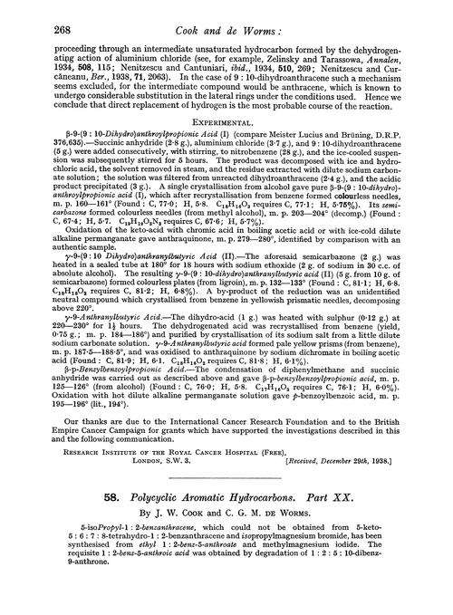 58. Polycyclic aromatic hydrocarbons. Part XX