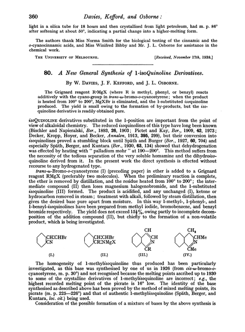 80. A new general synthesis of 1-isoquinoline derivatives