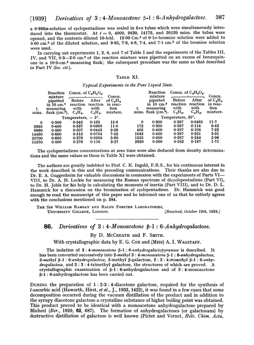 86. Derivatives of 3 : 4-monoacetone β-1 : 6-anhydrogalactose
