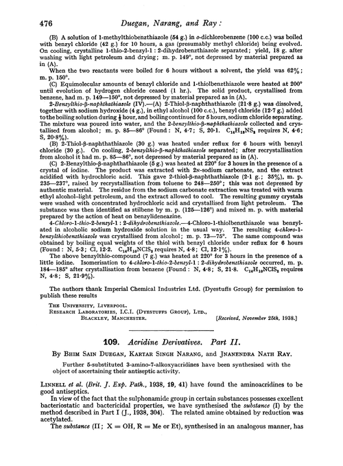 109. Acridine derivatives. Part II