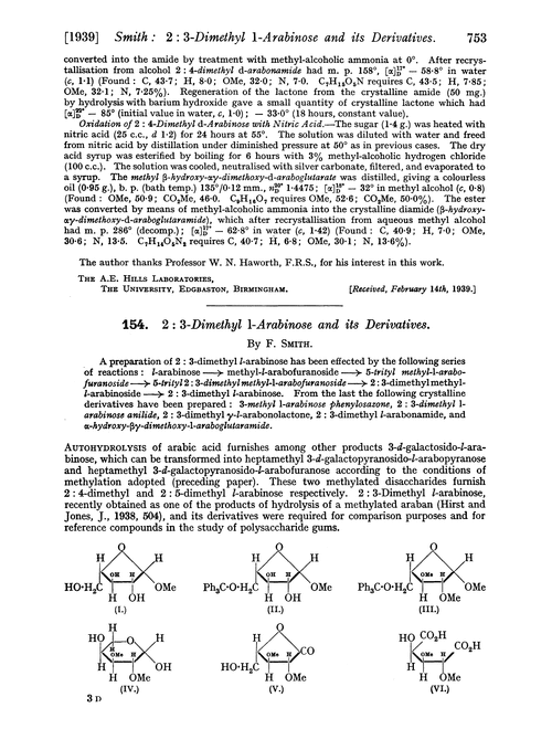 154. 2 : 3-Dimethyl l-arabinose and its derivatives