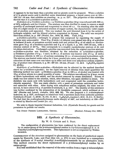 163. A synthesis of glucosamine