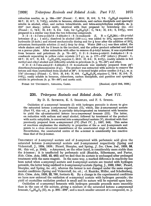 231. Triterpene resinols and related acids. Part VII