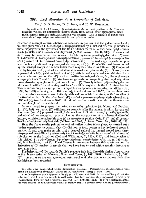 263. Acyl migration in a derivative of galactose